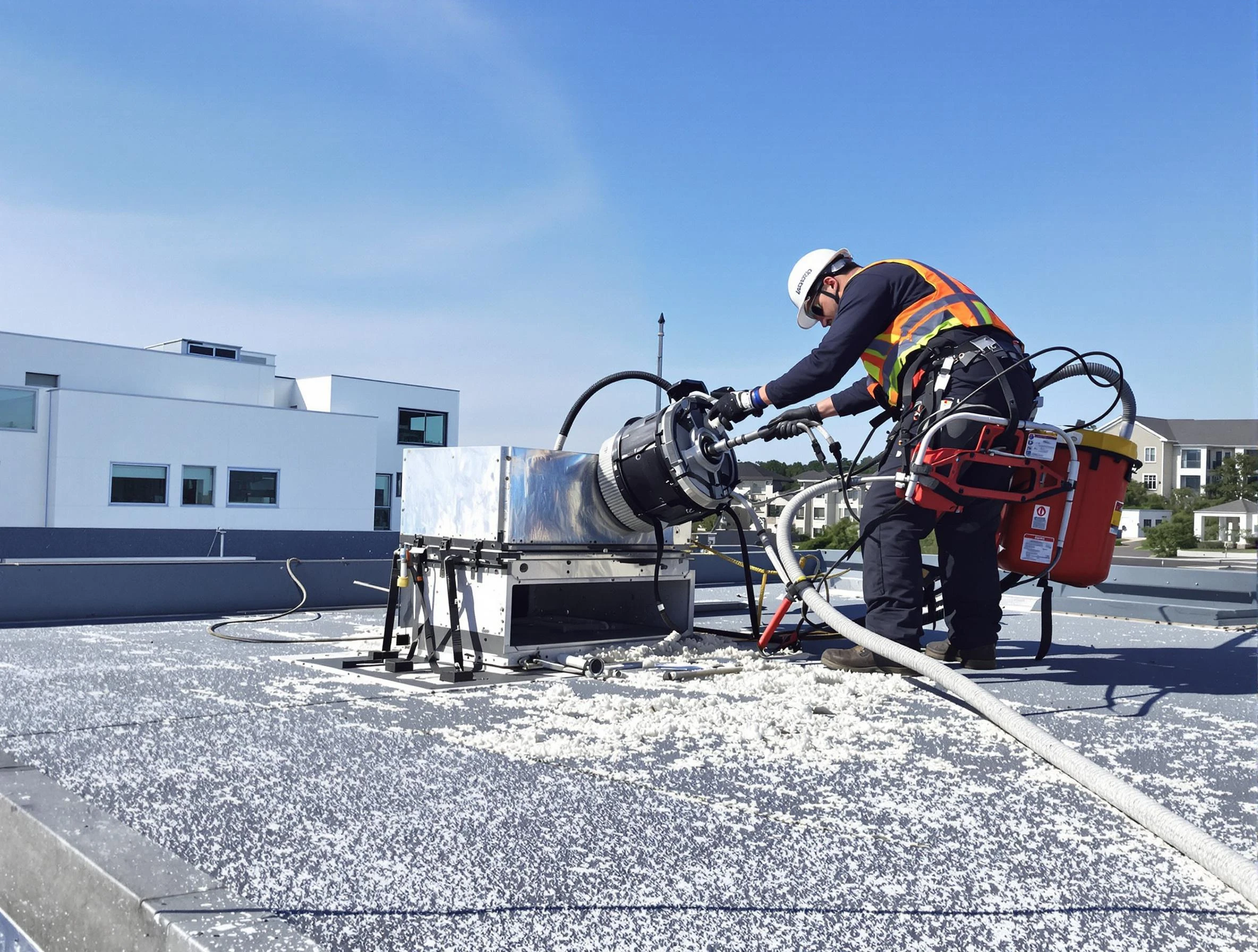 Cleaning Dryer Vent On Roof in Tuckahoe